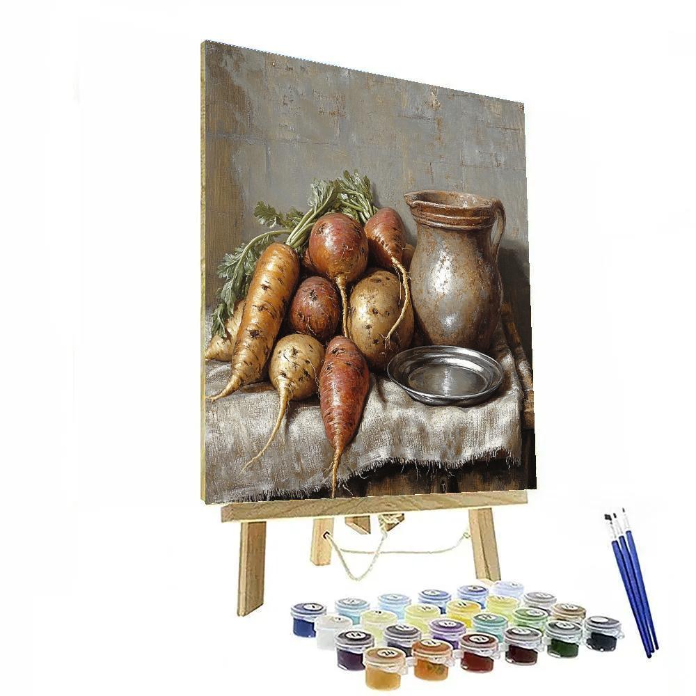 Diego Velázquez Inspired Market Root Vegetable Bodegon Numbered painting kits