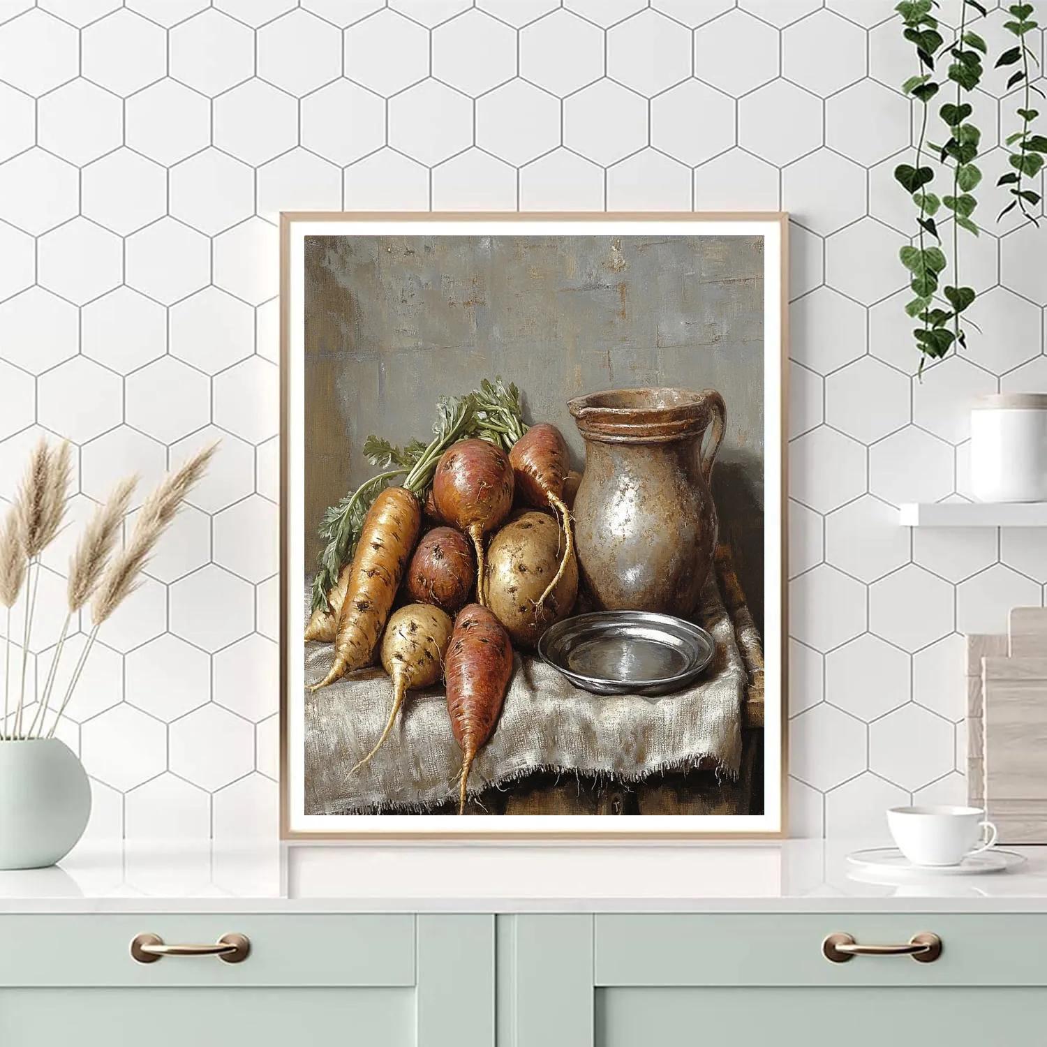 Diego Velázquez Inspired Market Root Vegetable Bodegon Numbered painting kits