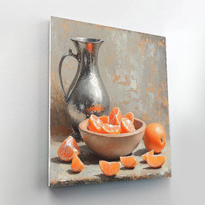 Diego Velázquez Inspired Pewter And Clay Composition With Citrus Peel Paint by numbers kits