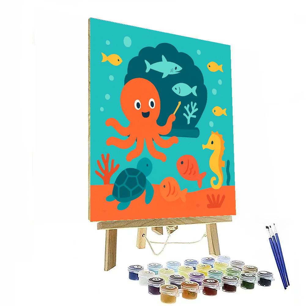 Ocean Classroom Octopus Paint by numbers art