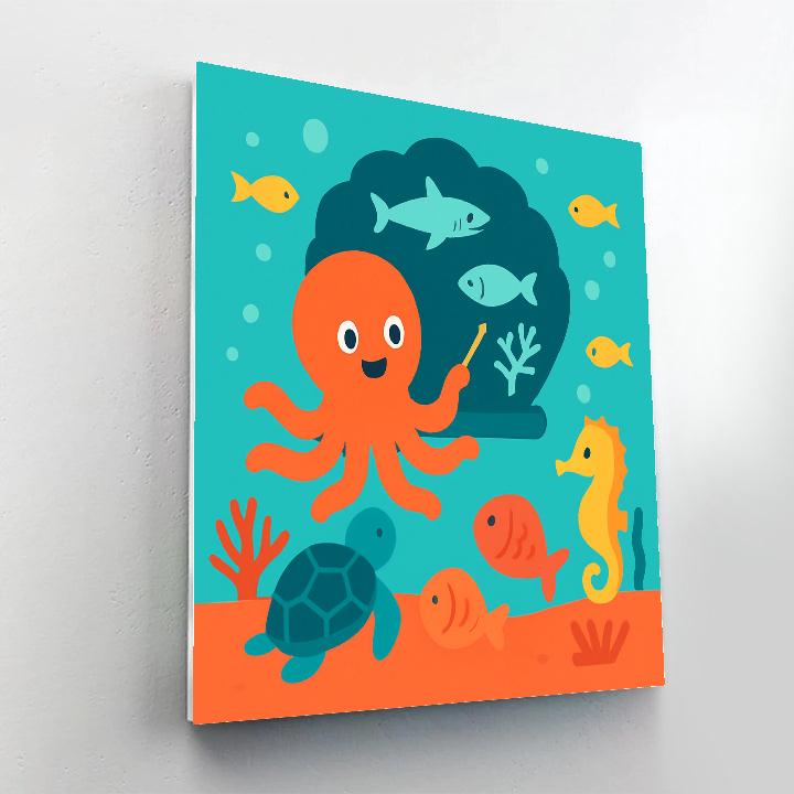 Ocean Classroom Octopus Paint by numbers art