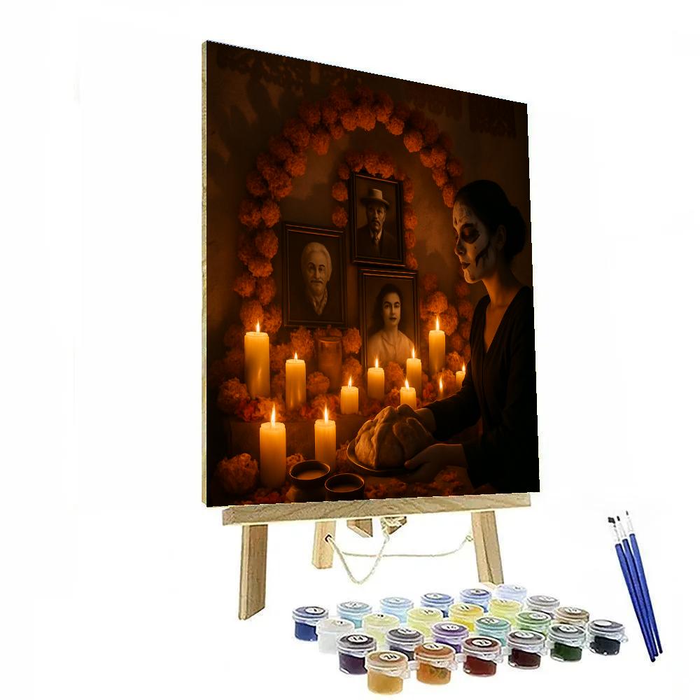 Dia De Muertos Family Altar painting number kit