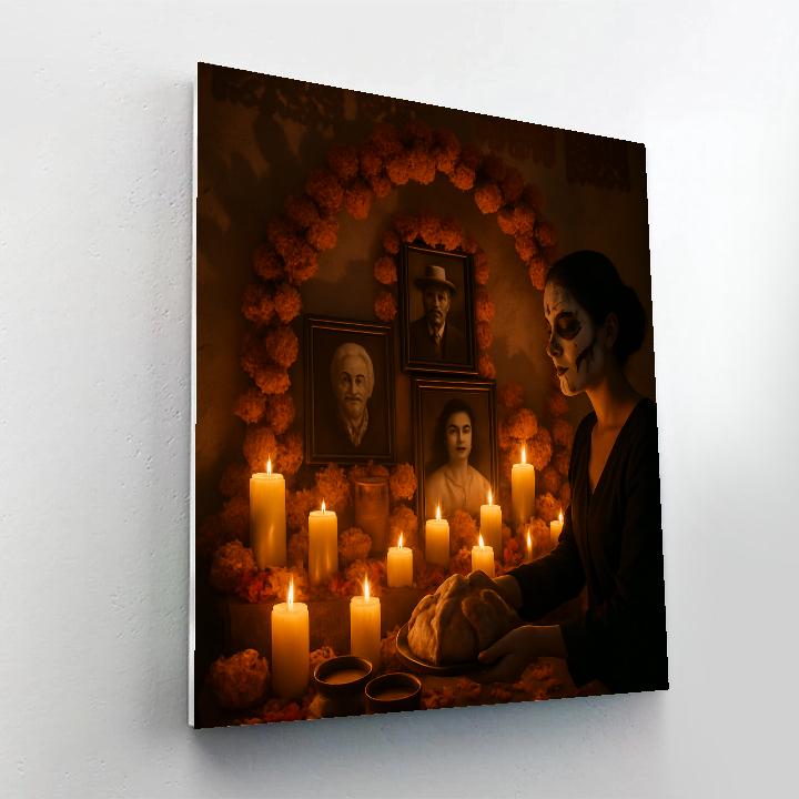 Dia De Muertos Family Altar painting number kit