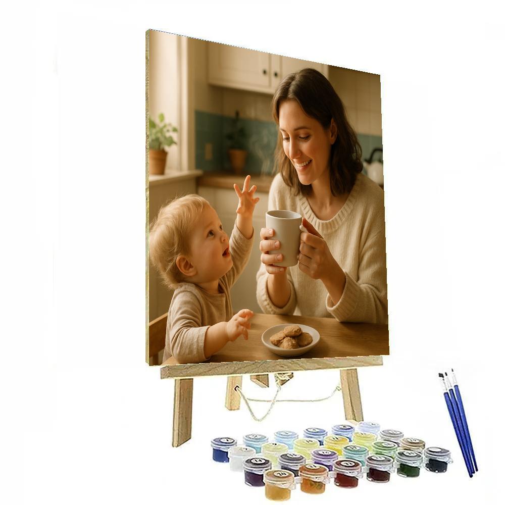 Morning Coffee And Little Hands Paint by numbers art