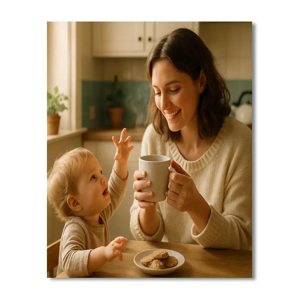 Morning Coffee And Little Hands Paint by numbers art