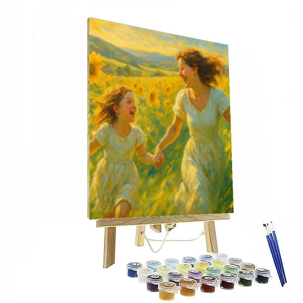 Sunflower Field Laughs Numbered painting kits