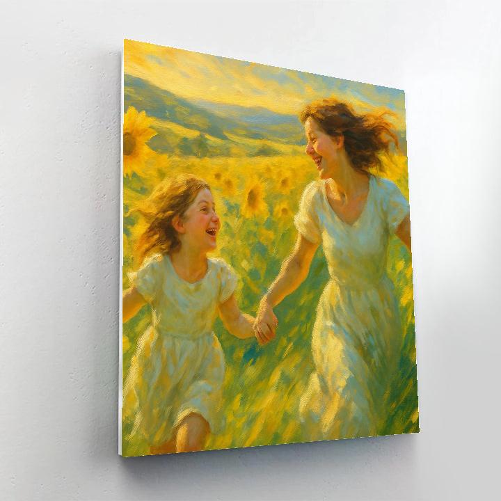 Sunflower Field Laughs Numbered painting kits