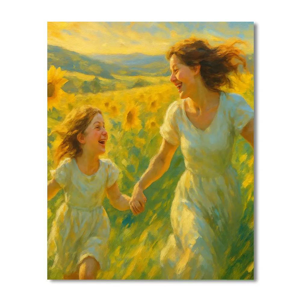 Sunflower Field Laughs Numbered painting kits