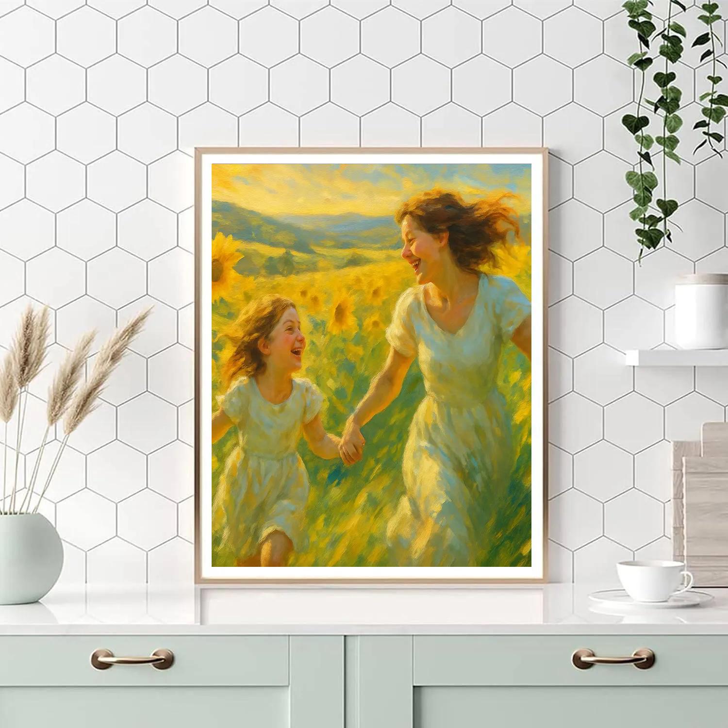 Sunflower Field Laughs Numbered painting kits