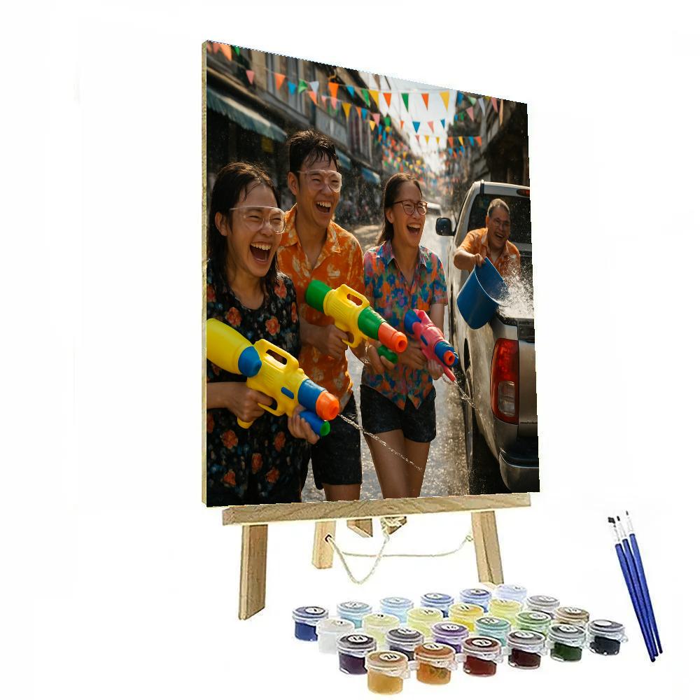 Songkran Water Fest Street paint by color