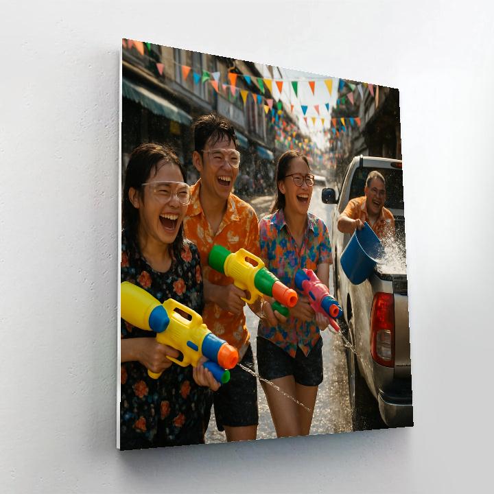 Songkran Water Fest Street paint by color