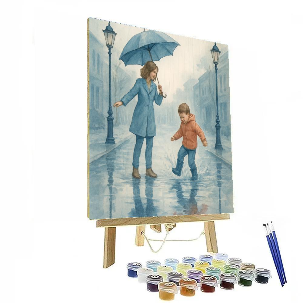 Rainy Day Umbrella Dance paint by number