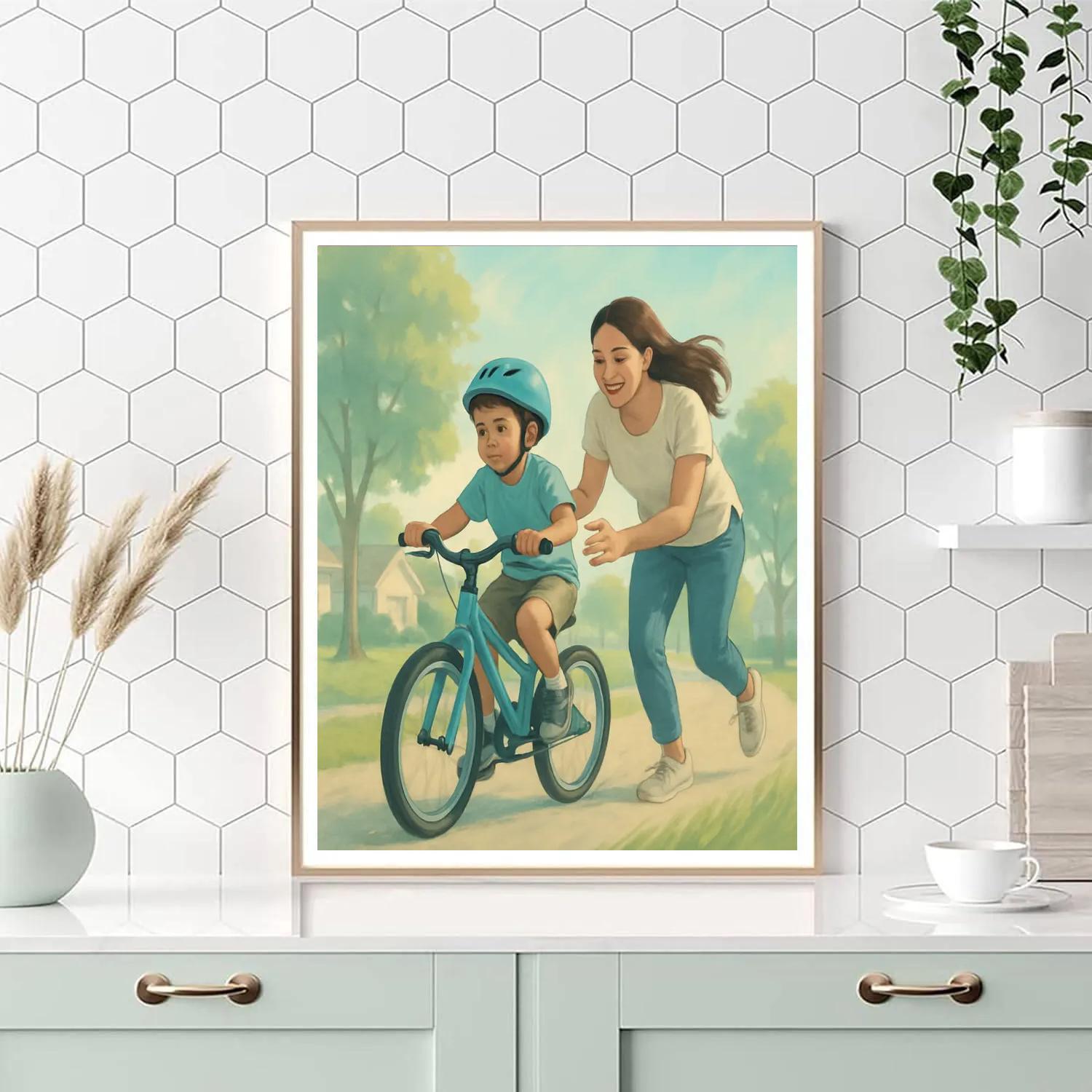 First Bike Ride Let Go painting number kit