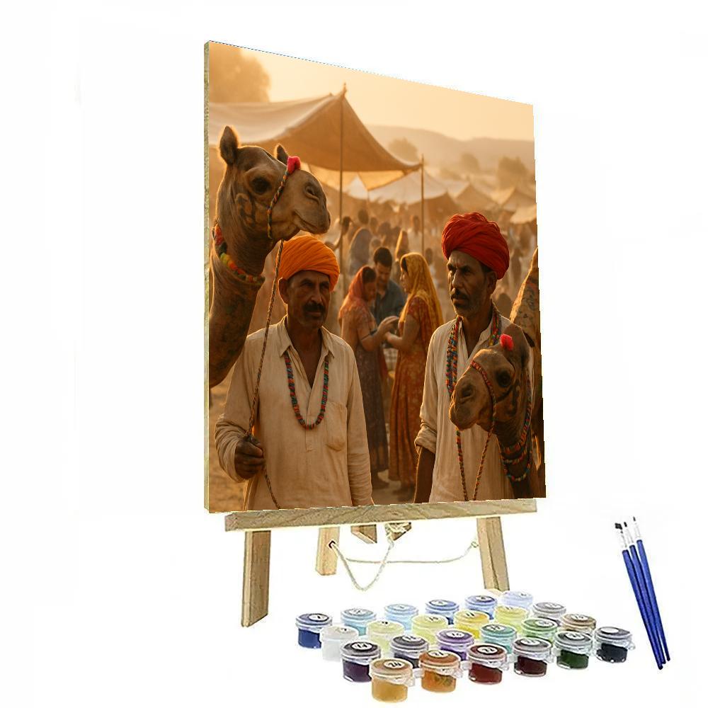 Pushkar Camel Fair Dusk Number painting