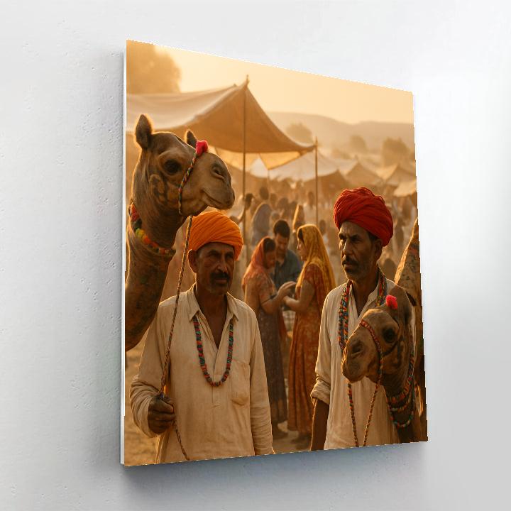 Pushkar Camel Fair Dusk Number painting