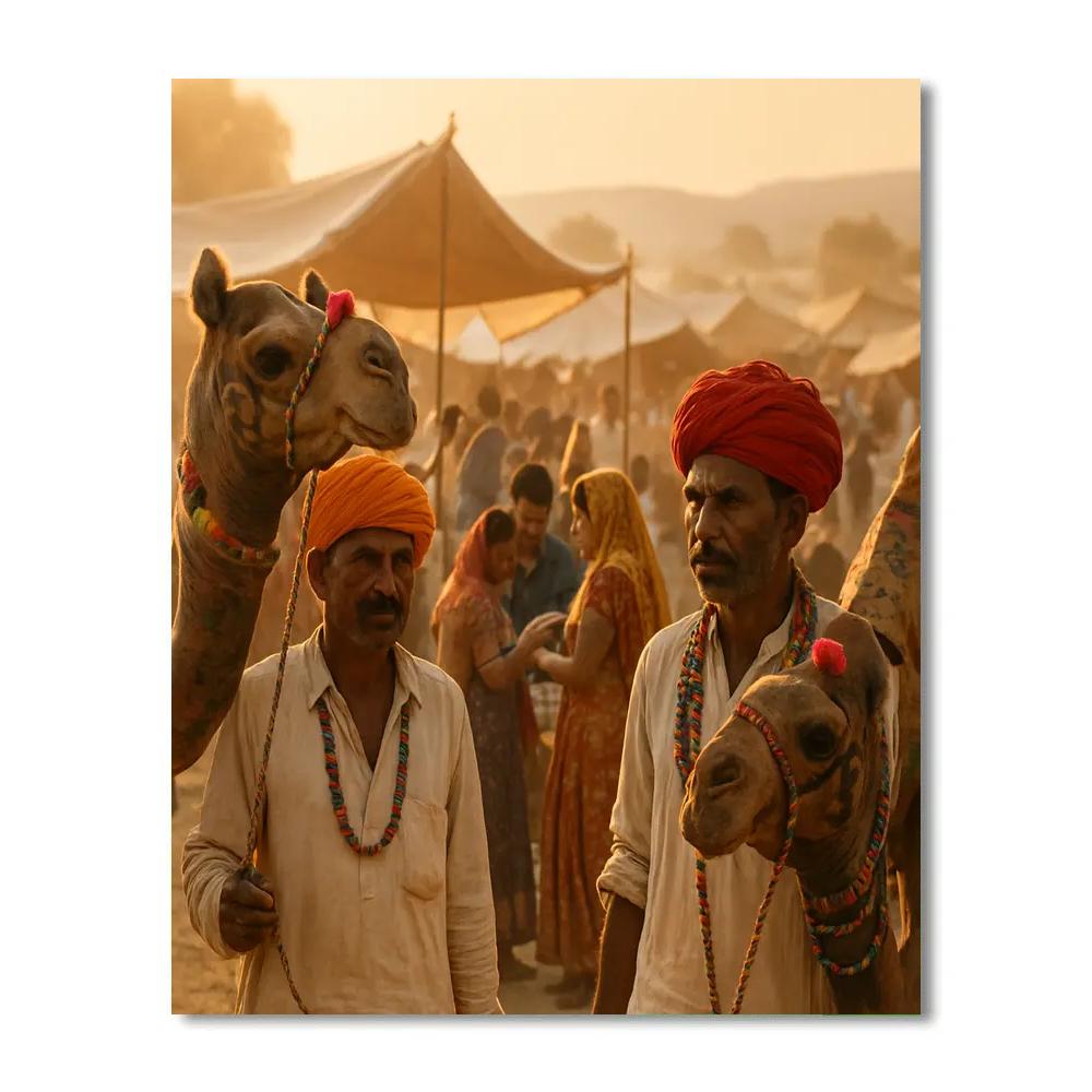 Pushkar Camel Fair Dusk Number painting