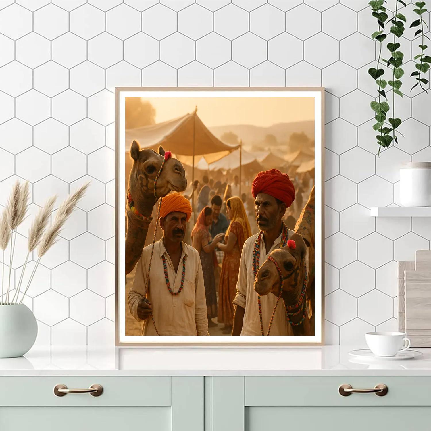 Pushkar Camel Fair Dusk Number painting