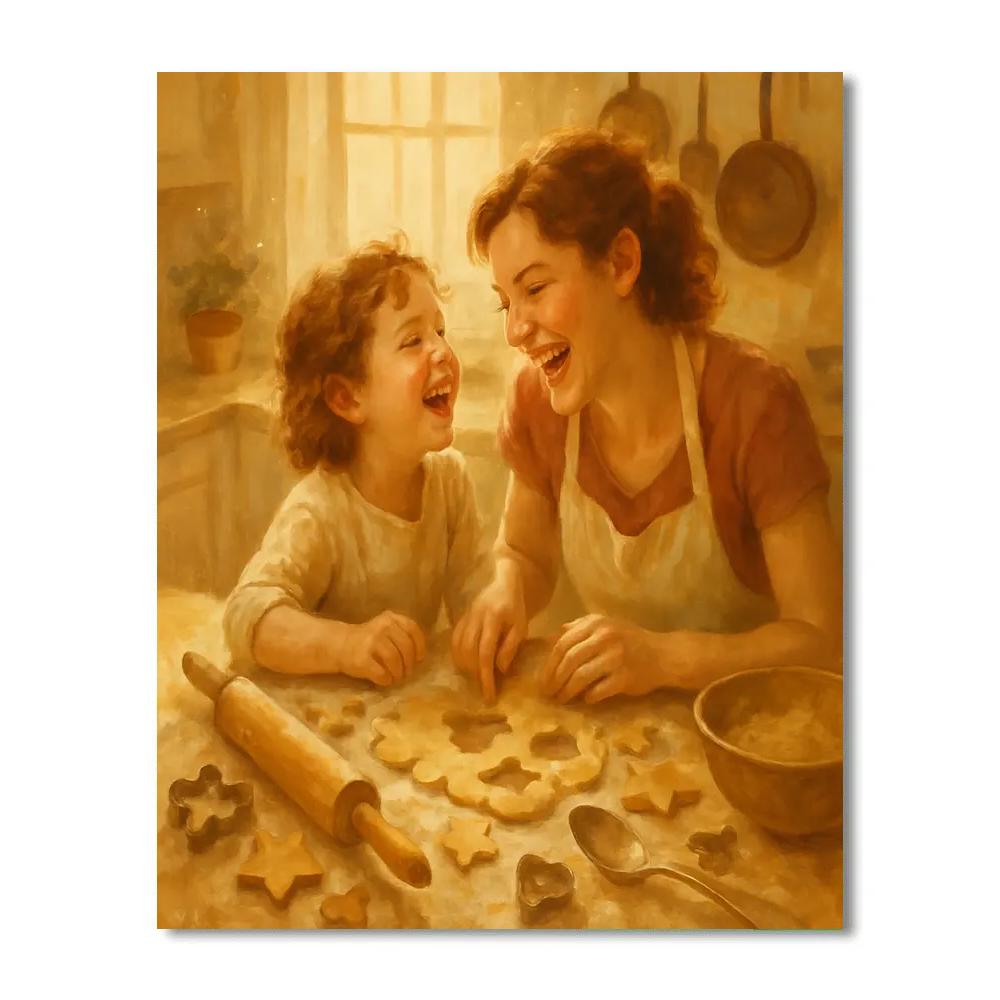 Kitchen Baking Flour Fight painting number kit