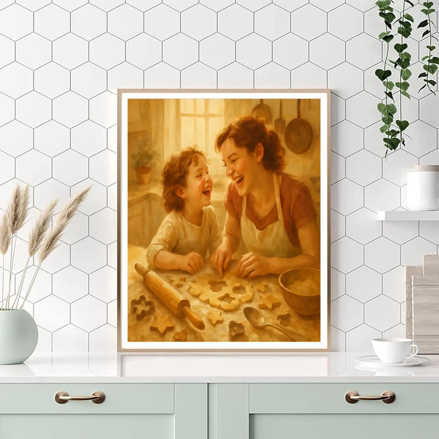 Kitchen Baking Flour Fight painting number kit