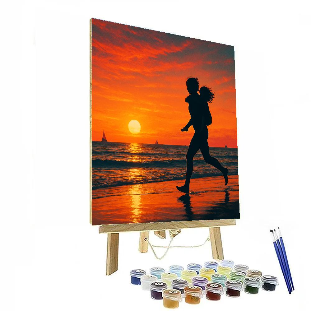 Sunset Seaside Piggyback paint by number