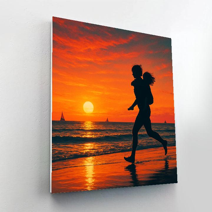 Sunset Seaside Piggyback paint by number