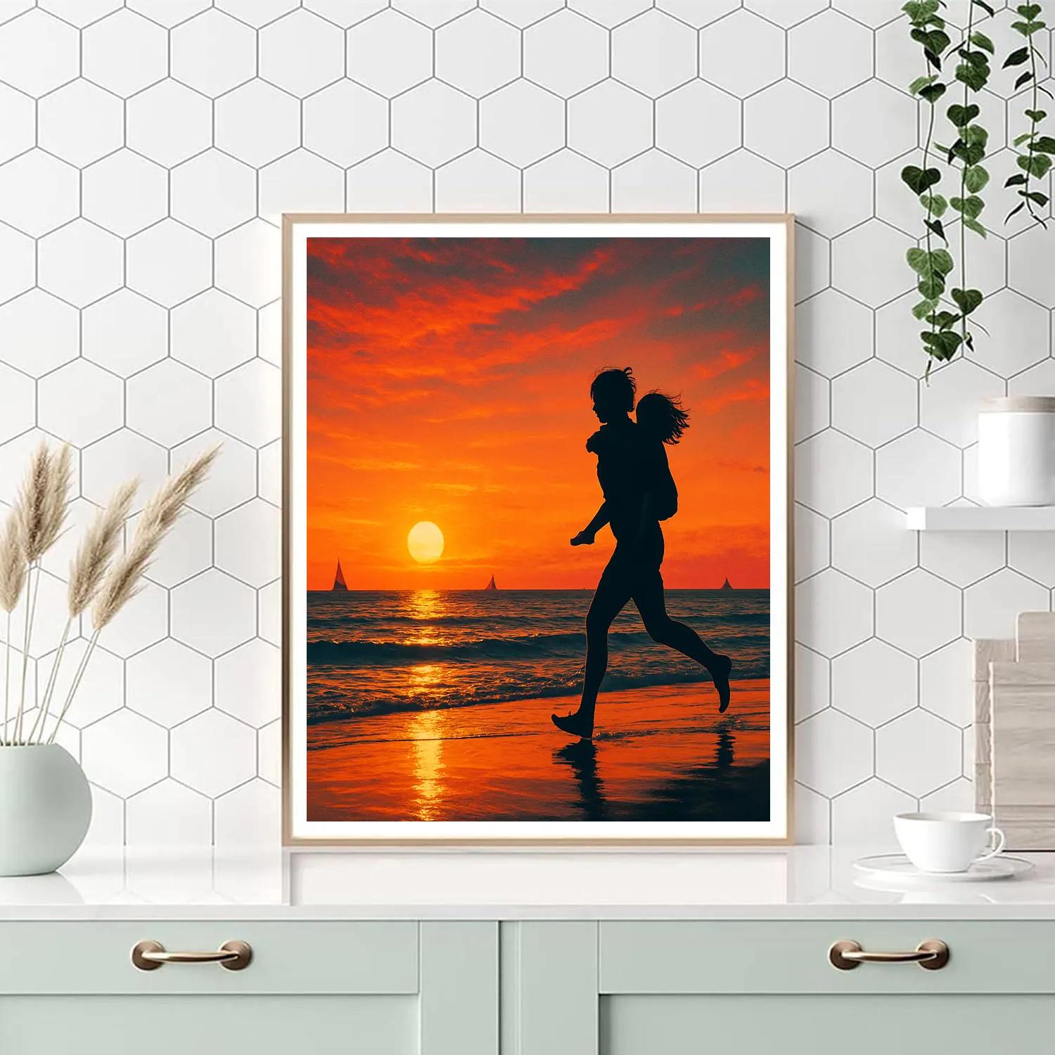 Sunset Seaside Piggyback paint by number