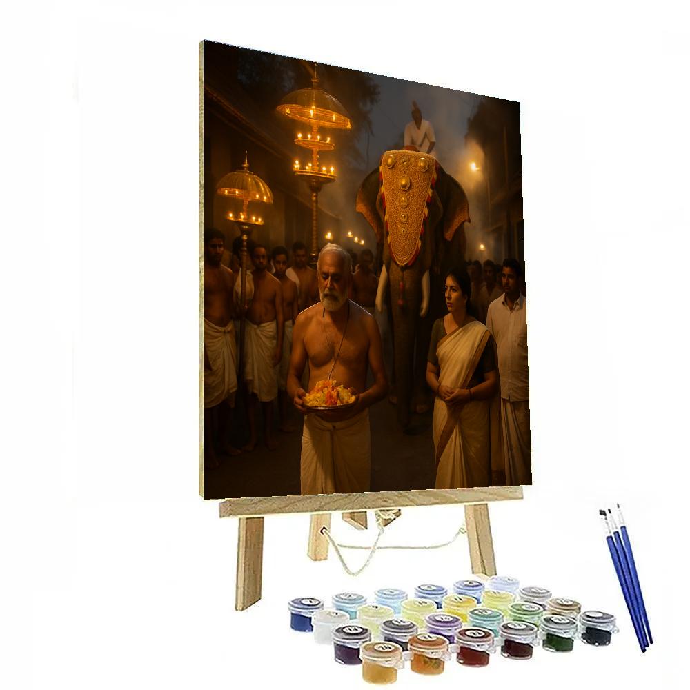 Puja Temple Procession Kerala paint by numbers