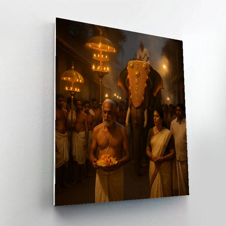 Puja Temple Procession Kerala paint by numbers
