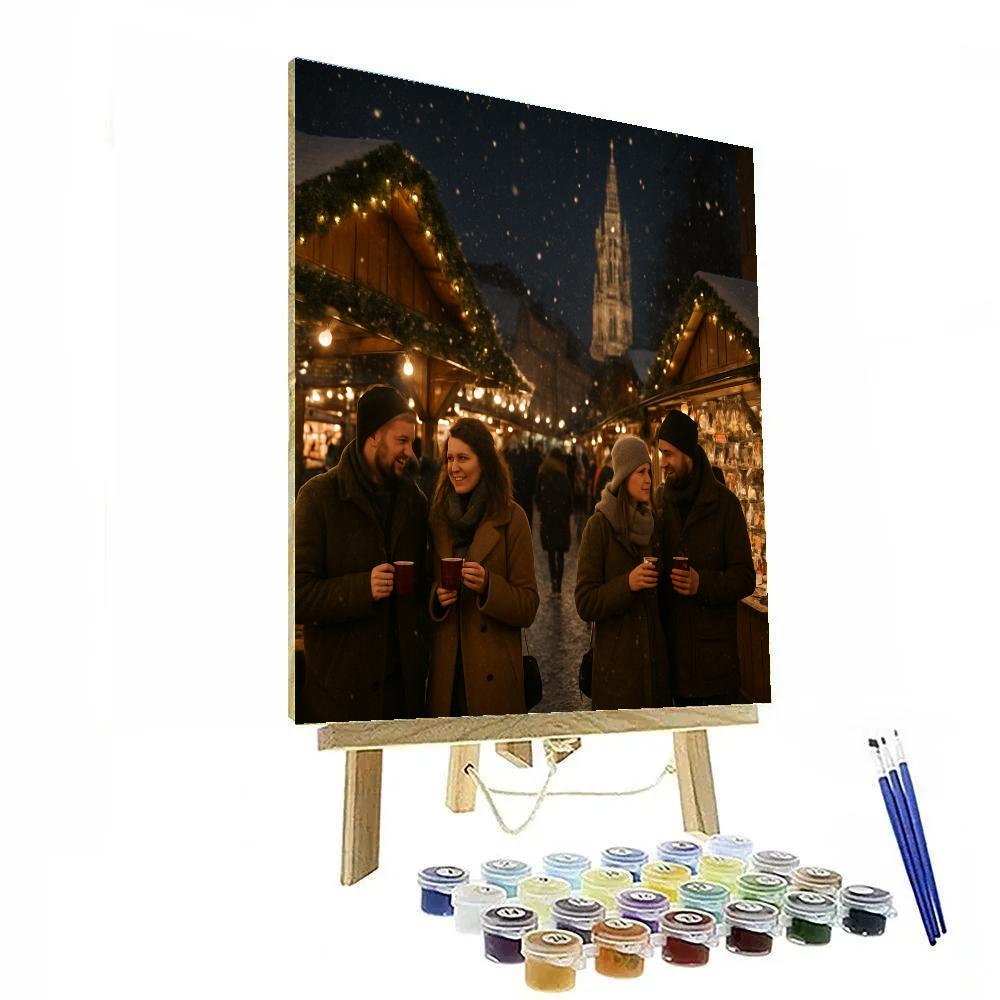 Christmas Market Strasbourg Night paint by numbers