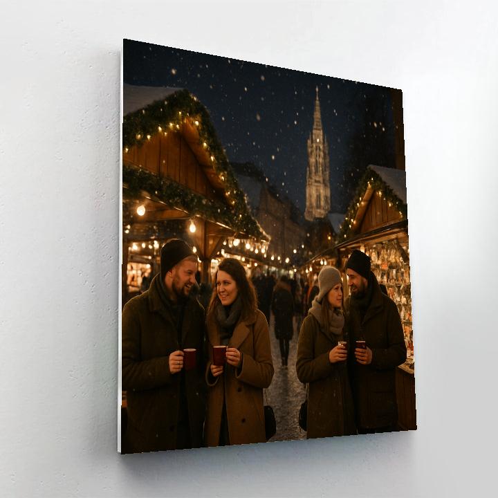 Christmas Market Strasbourg Night paint by numbers