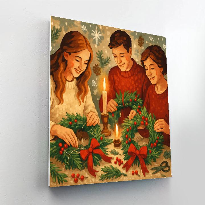 Winter Wreath Makers Number painting