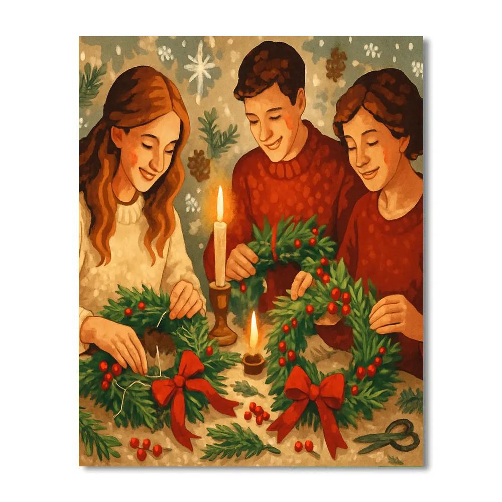 Winter Wreath Makers Number painting
