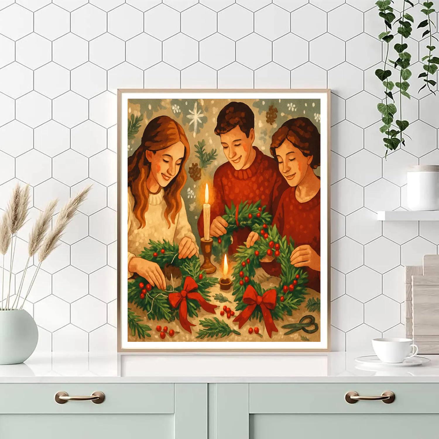 Winter Wreath Makers Number painting