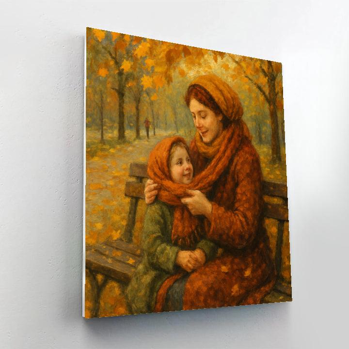Autumn Leaf Scarf Warmth Number painting