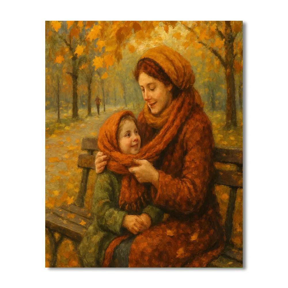 Autumn Leaf Scarf Warmth Number painting