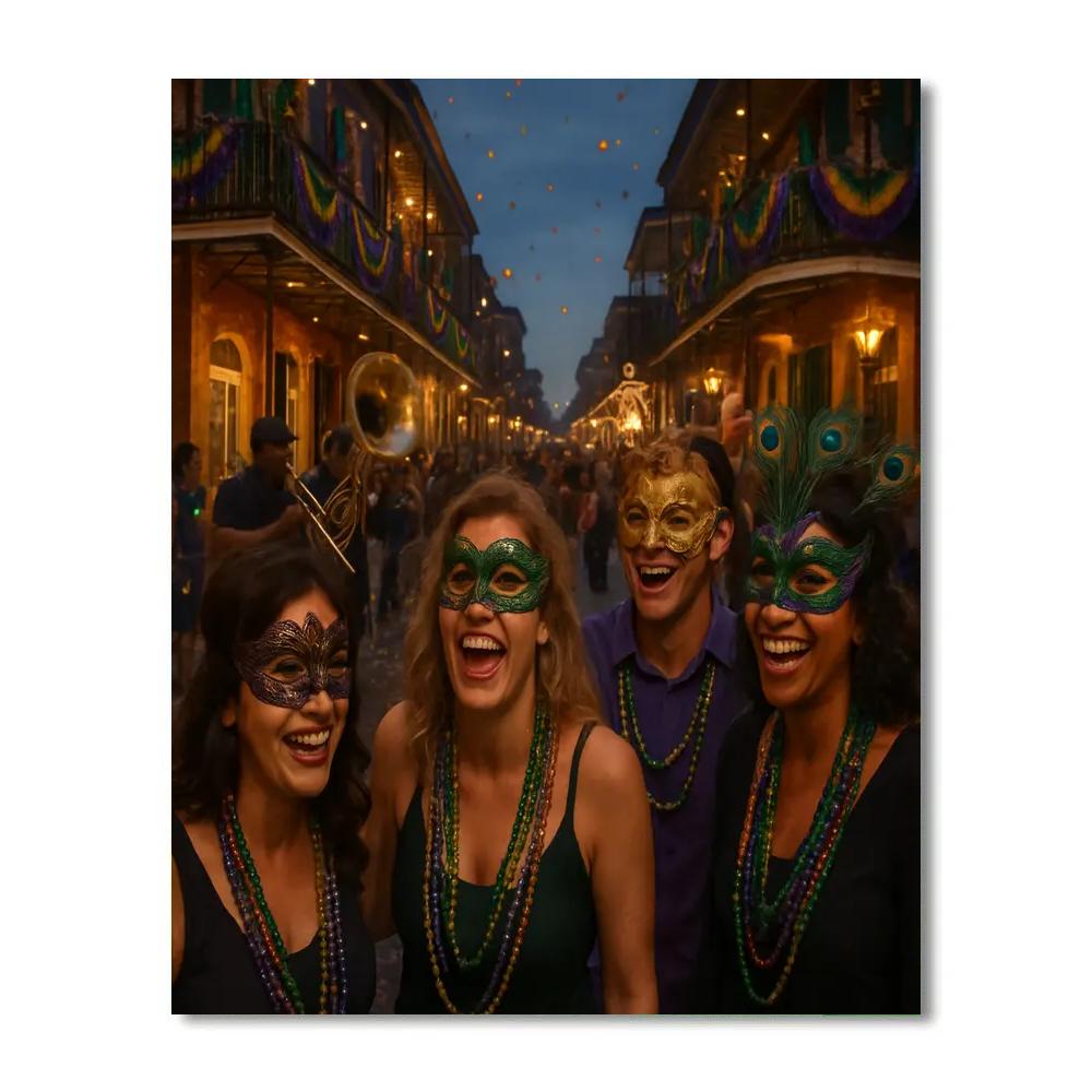 Mardi Gras Masked Revelers painting number kit