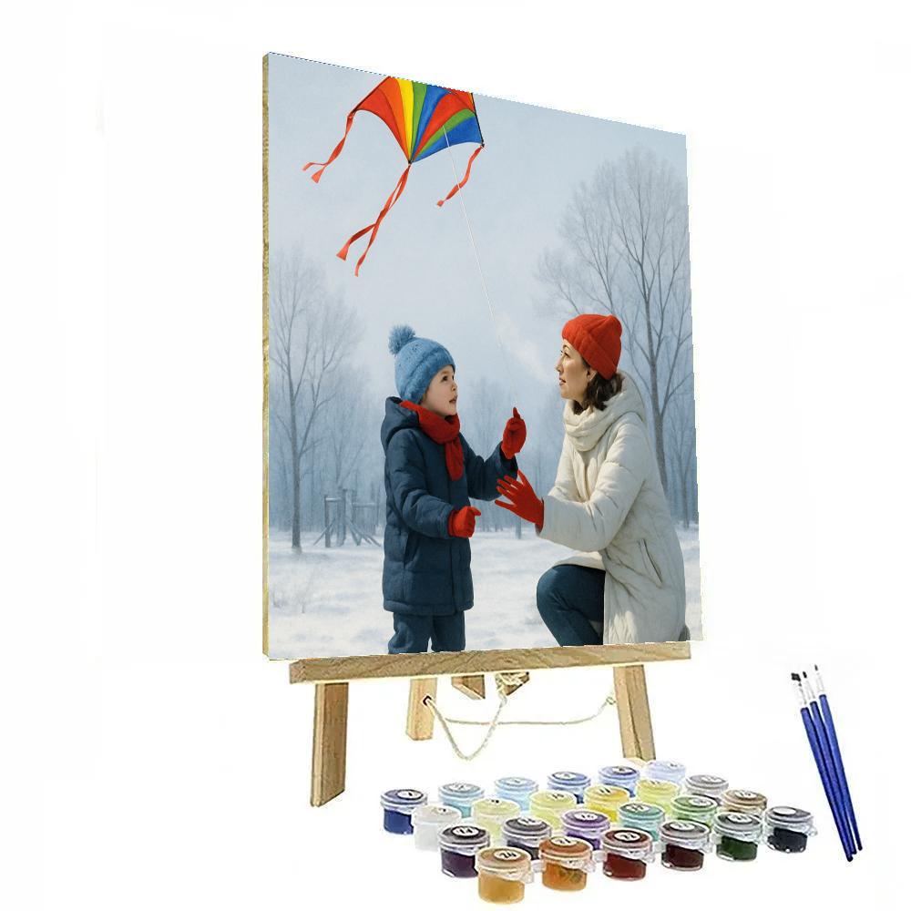 Snowy Park Kite Practice paint by numbers