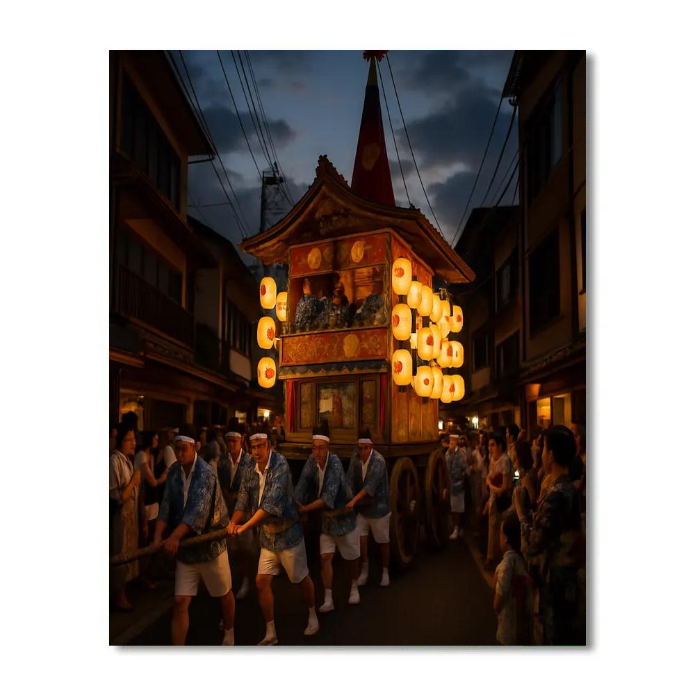 Gion Matsuri Float Procession At Dusk paint by numbers