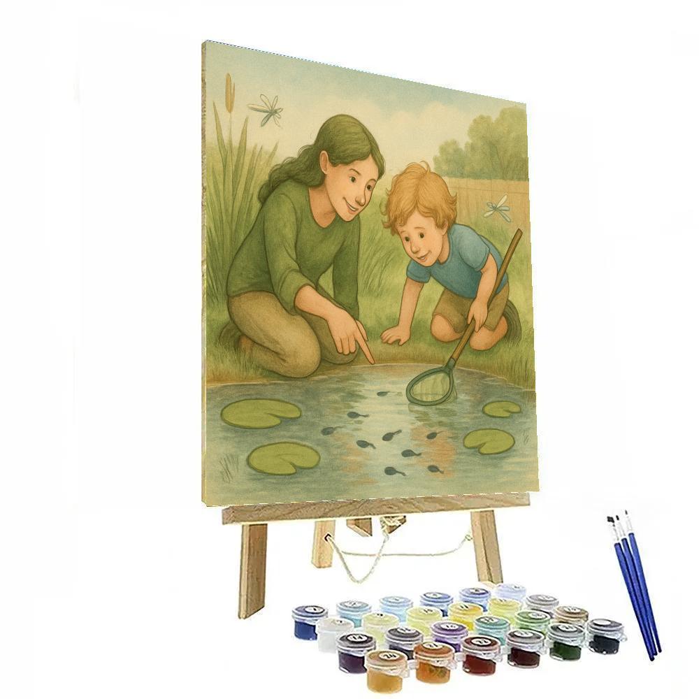 Backyard Pond Frogs Exploration DIY paint by numbers