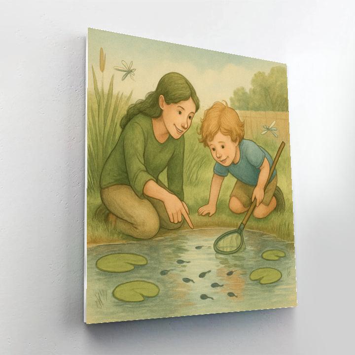 Backyard Pond Frogs Exploration DIY paint by numbers