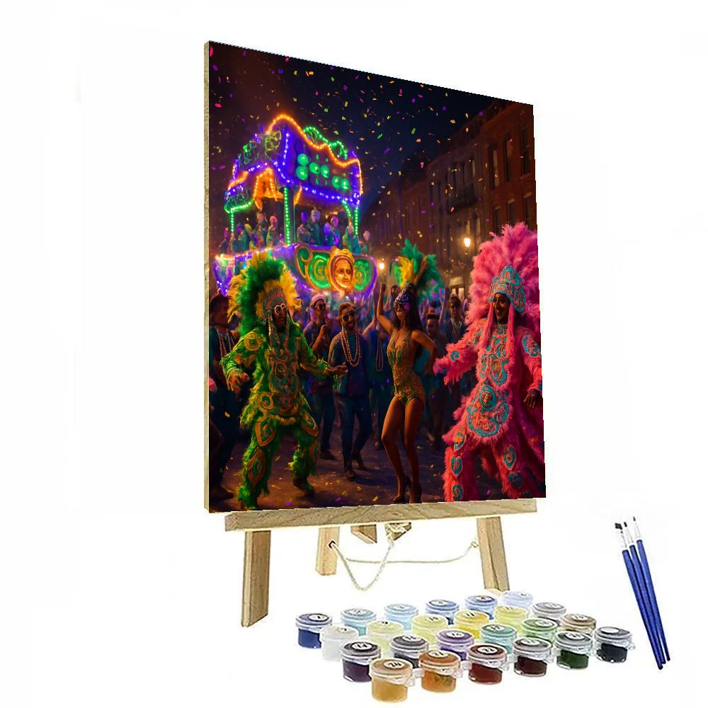 Mardi Gras Night Parade In New Orleans Paint by numbers art