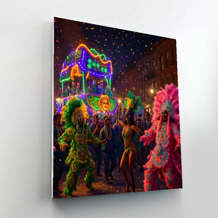 Mardi Gras Night Parade In New Orleans Paint by numbers art