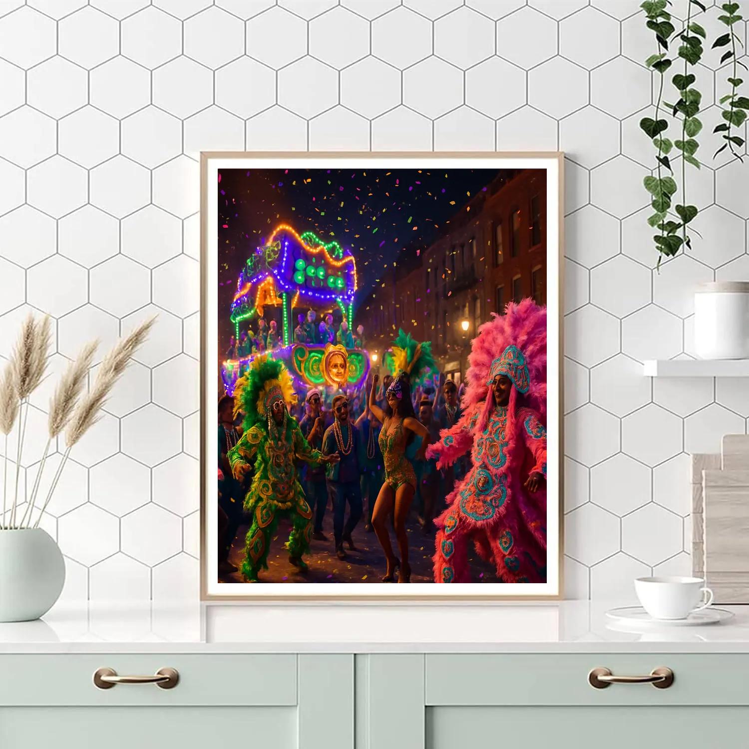Mardi Gras Night Parade In New Orleans Paint by numbers art