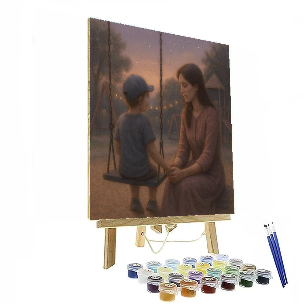 Swing Set Evening Hold Paint by numbers art