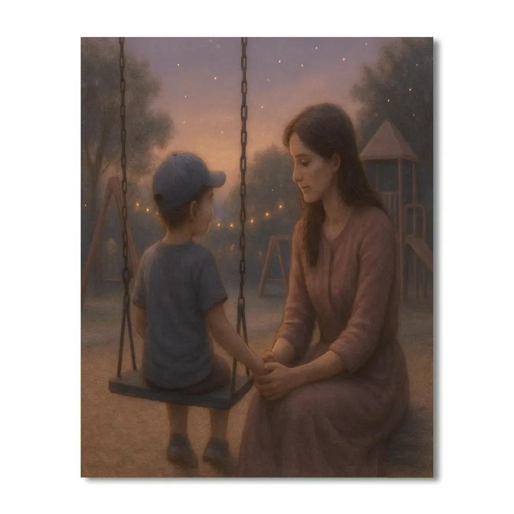 Swing Set Evening Hold Paint by numbers art