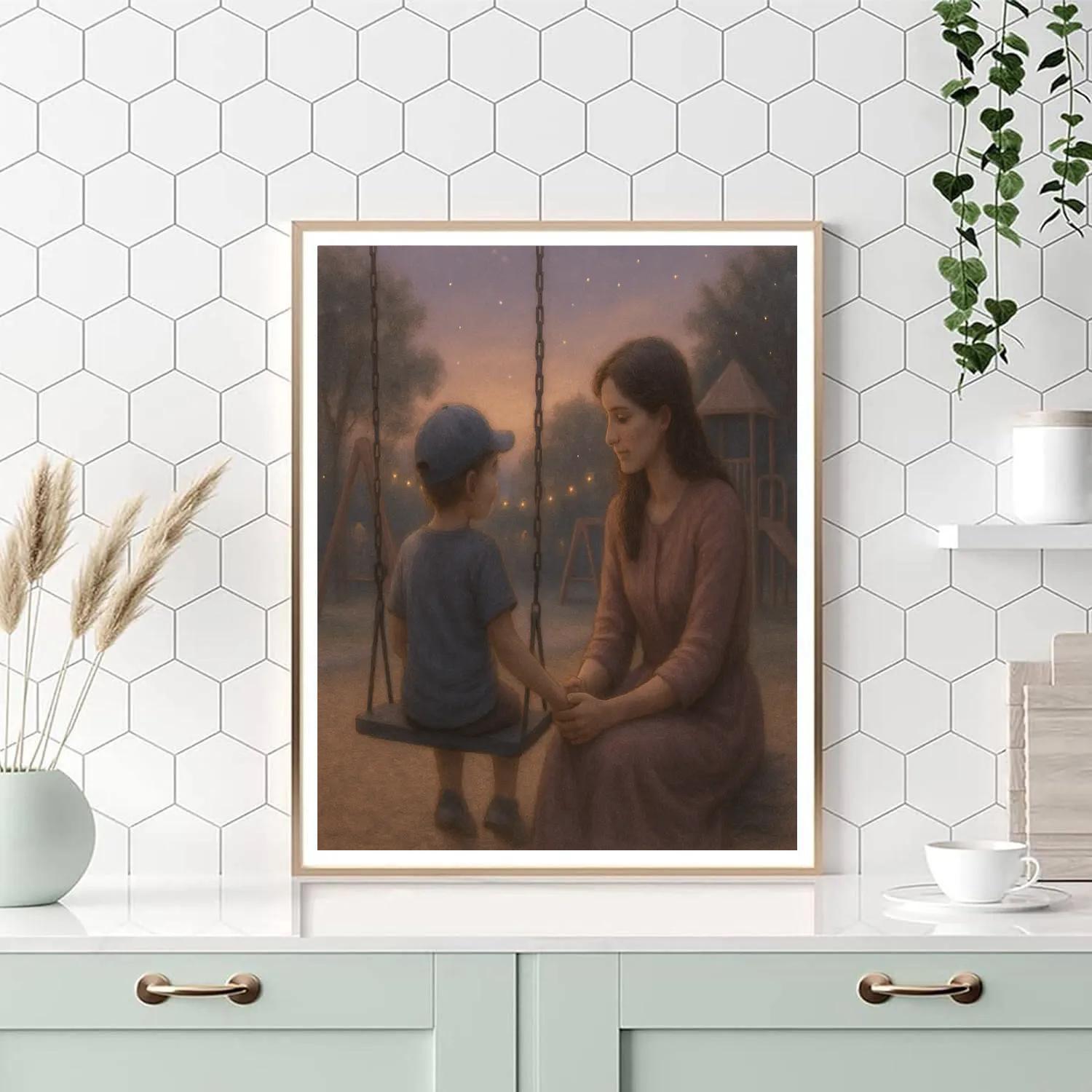 Swing Set Evening Hold Paint by numbers art