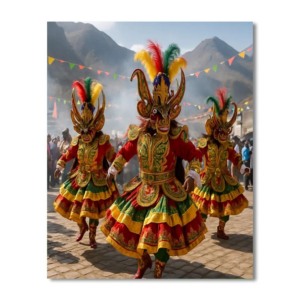 Carnaval De Oruro Folk Dancers DIY paint by numbers