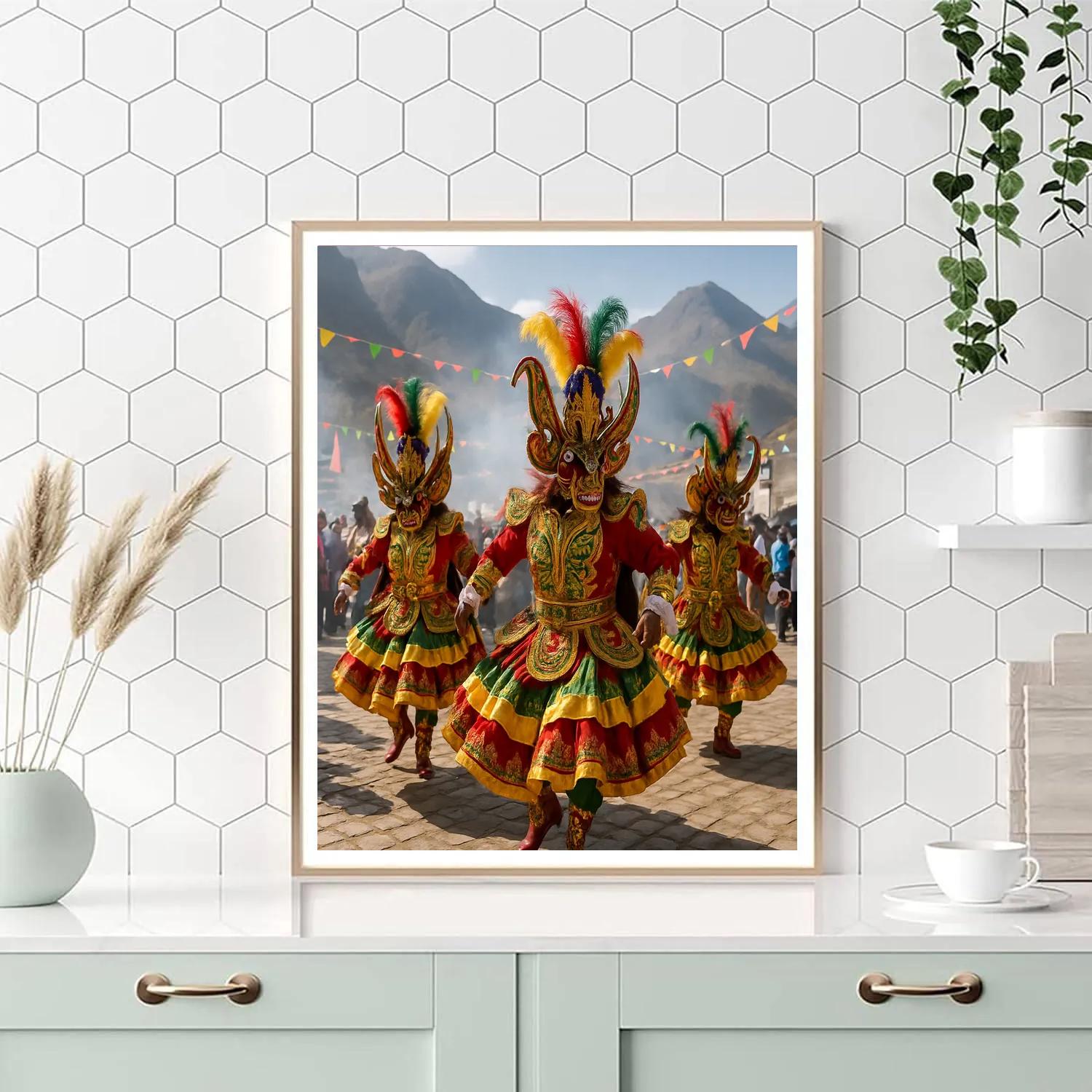 Carnaval De Oruro Folk Dancers DIY paint by numbers