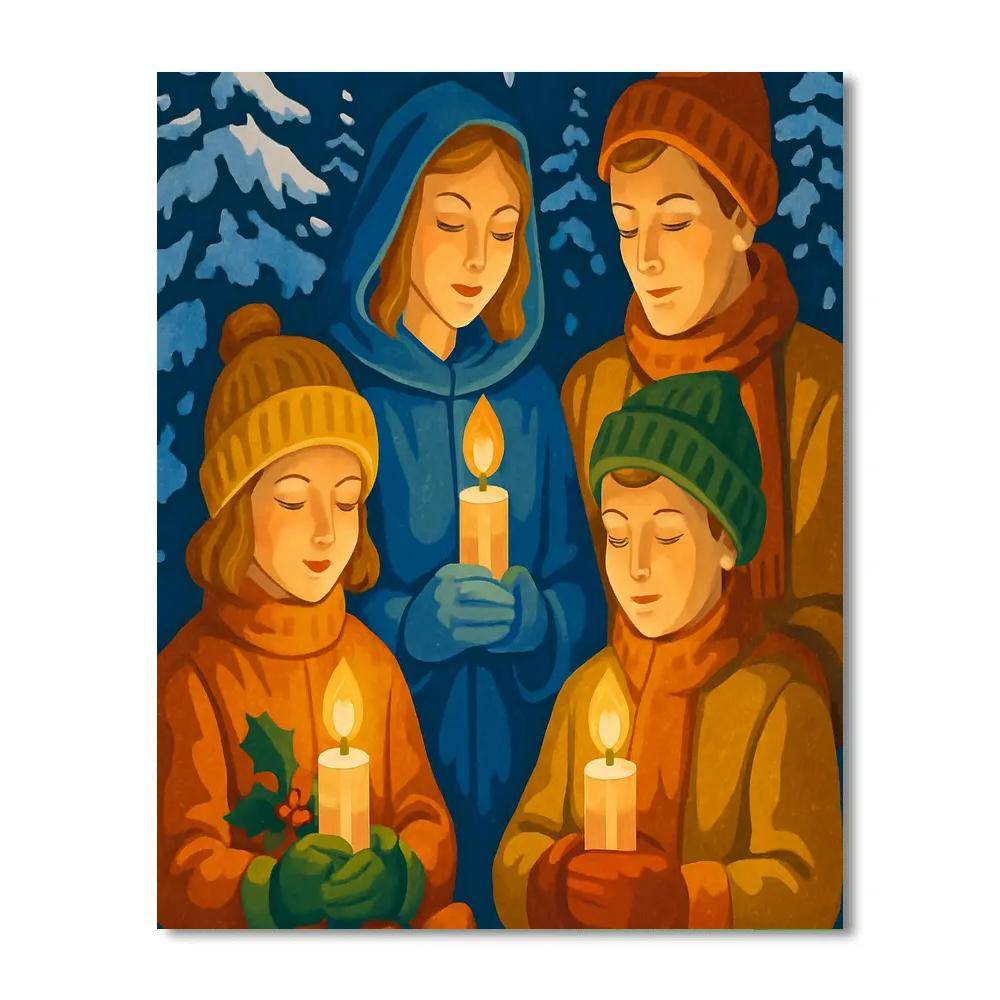 Midwinter Candle Circle Number painting