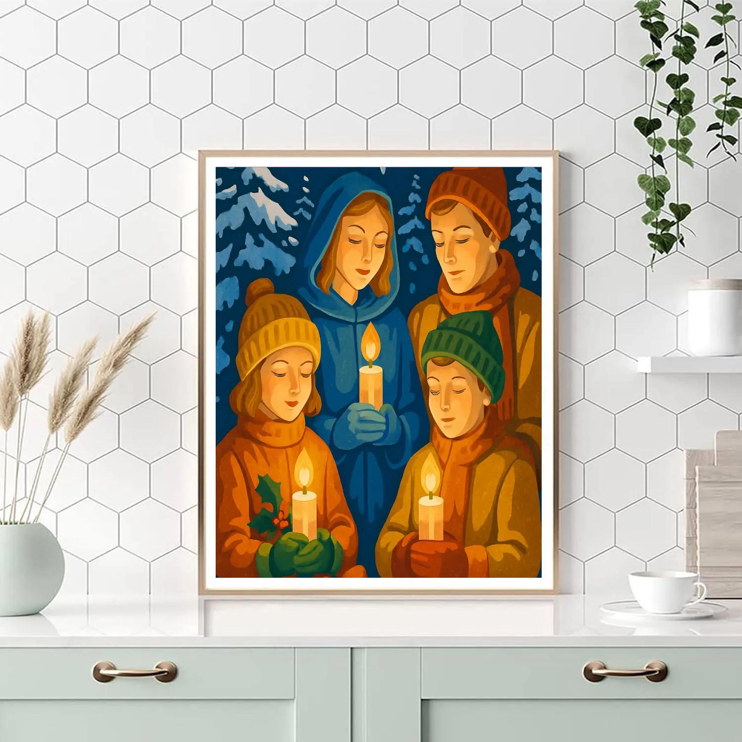 Midwinter Candle Circle Number painting